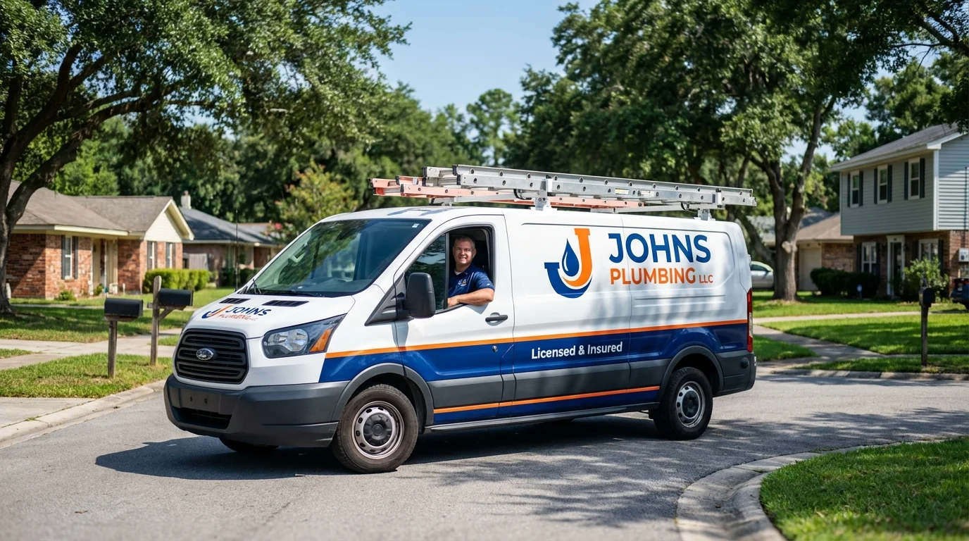 Johns Plumbing LLC service van in Cornville, AZ