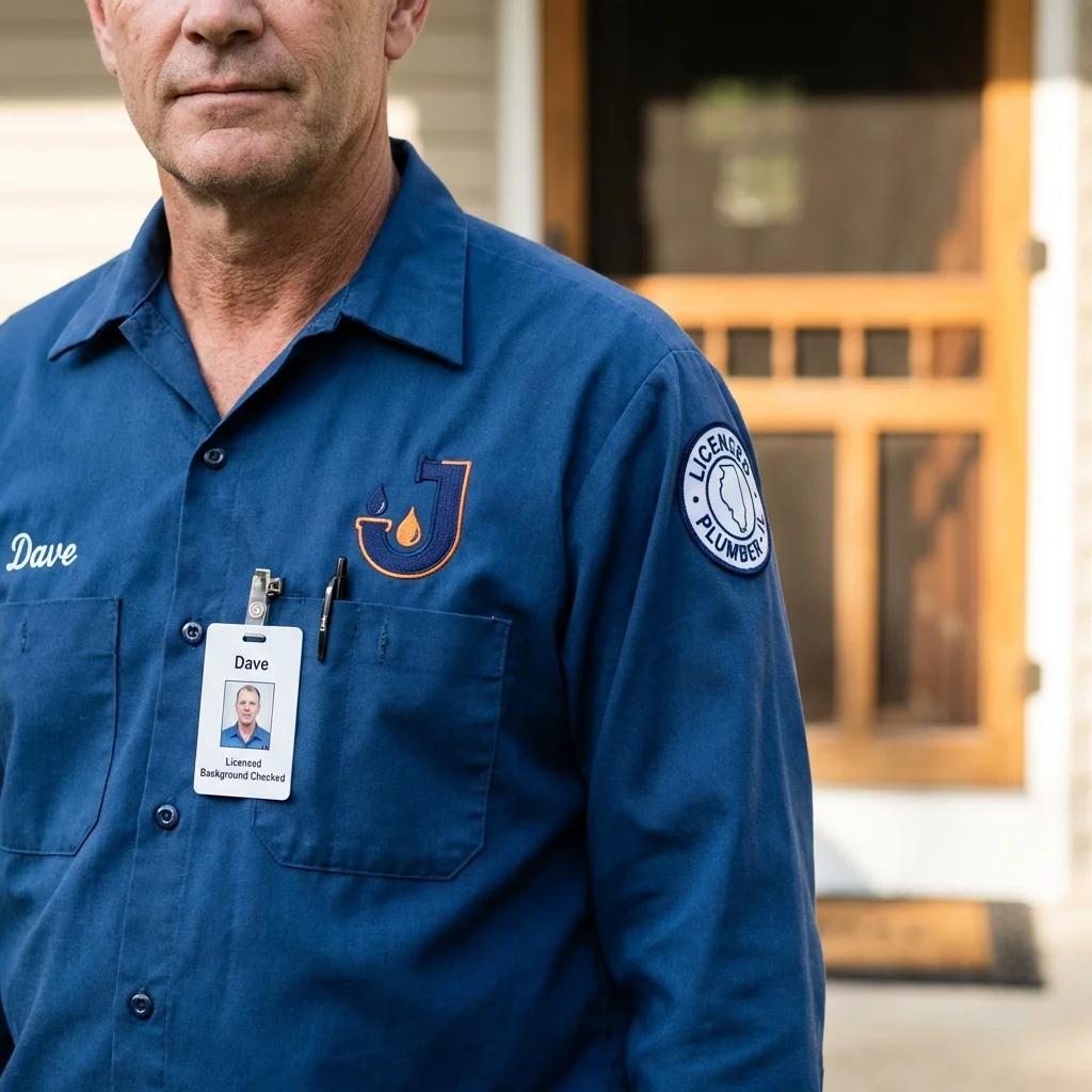 Licensed plumber showing ID badge in Cornville, AZ